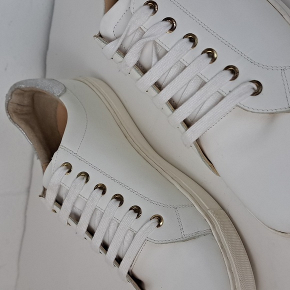 Elegant White and Silver Women's Sneakers - Picture 13 of 15